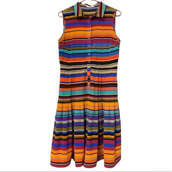 Calvin Klein Sleeveless Multicolor Stripe Dress size 8 - Picture 1 of 8